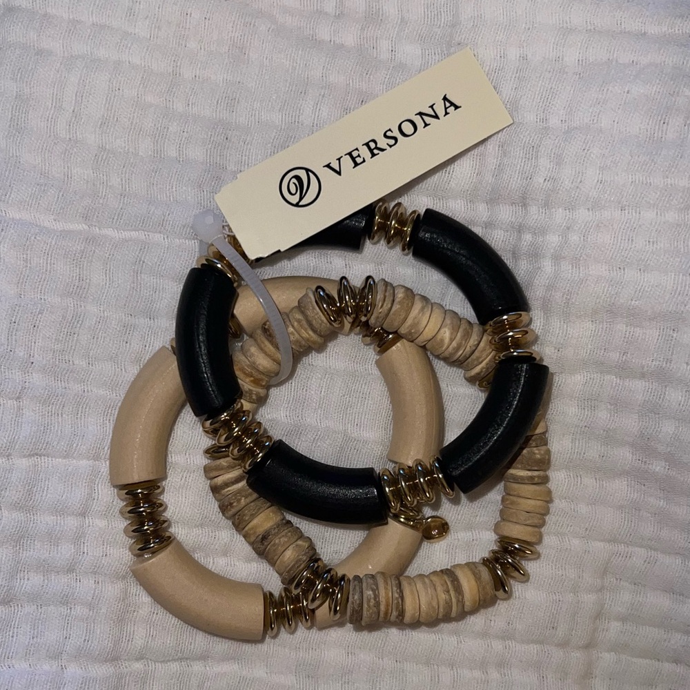 Versona Black and Cream Bracelet Trio